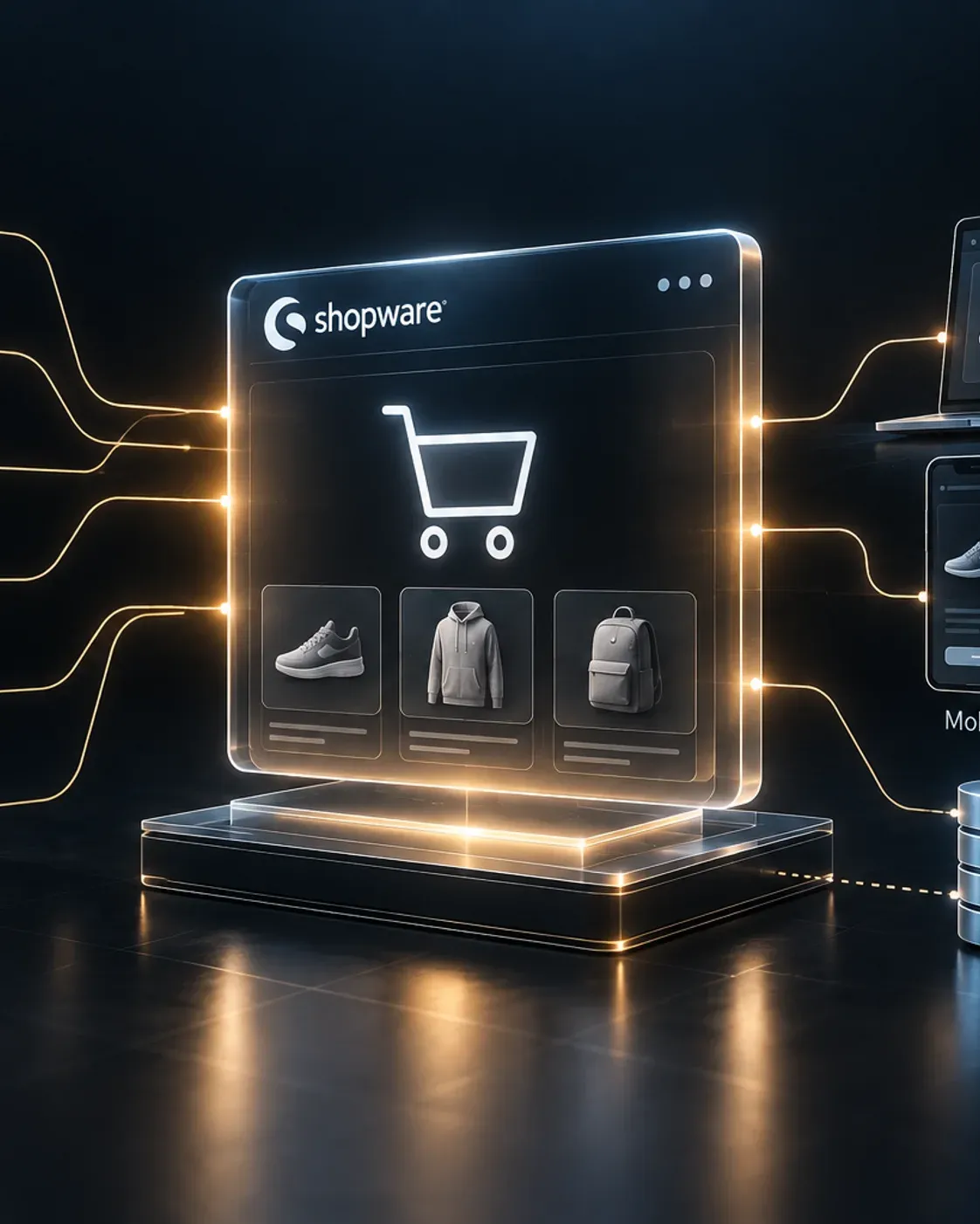 Shopware storefront wired to ERP, PIM, CRM and marketplace integrations
